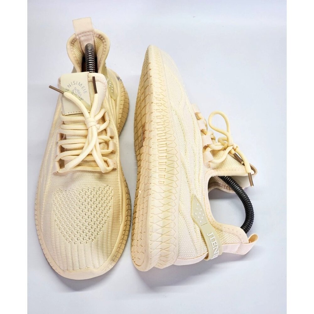 Jienisimeie Lace-up Front Letter Patch Knit Running Shoes Sz 9.5 1672 - Picture 11 of 13